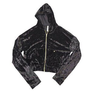 Fabletic Women's Crushed Velour Cropped Zip up Size S